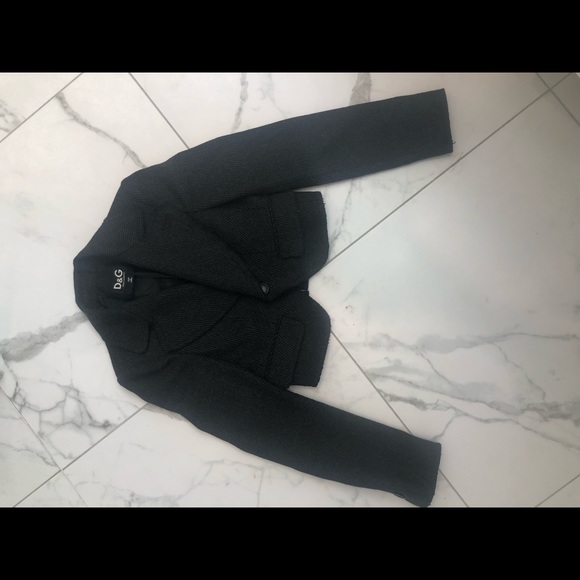 Designer Grey Tweed Fall Jacket/Cropped Blazer - Picture 7 of 11